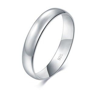 925 Sterling Ring Comfort Fit Wedding Band 6 mm